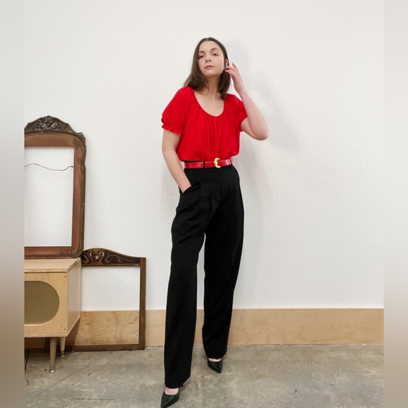 #6 Vintage Red Genuine Snakeskin Belt with Gold Tone Buckle - Picture 3 of 8